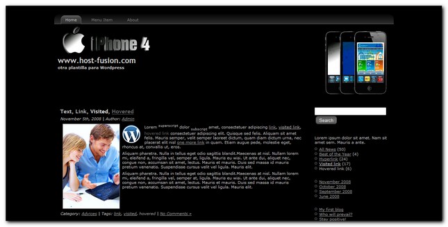 Iphone 4.0 Plantilla para WordPress 3.0