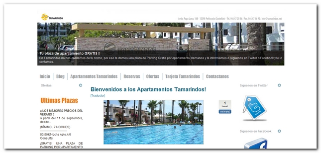 Nueva web de Apartamentos Tamarindos