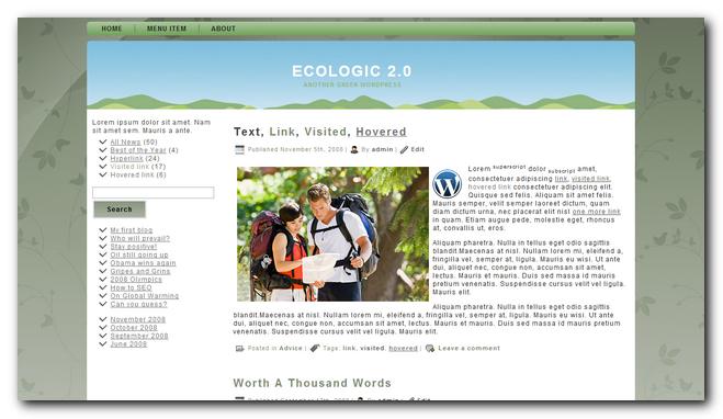Ecologic 2.0 theme premium gratis para wordpress