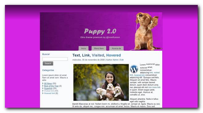 Puppy 2.0 nuevo theme premium gratis para WordPress