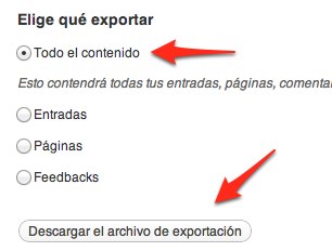 Exportar WordPress