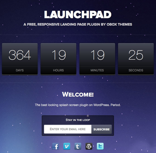 Launchpad Landing page para WordPress