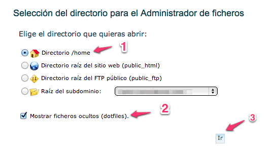 Administrar ficheros