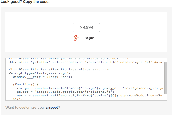 botón follow G+ en WordPress