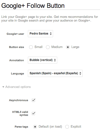 configurar boton google +