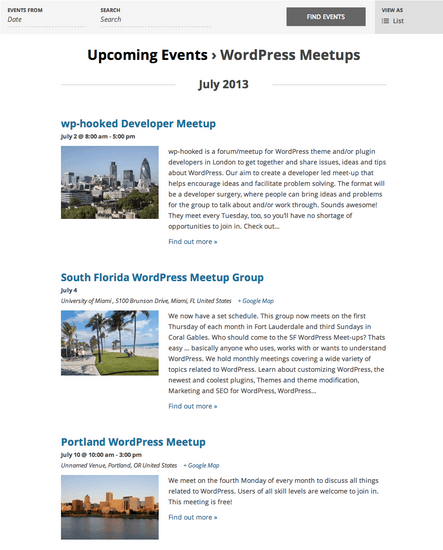 calendario de eventos con WordPress