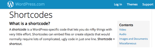 Shortcodes para WordPress