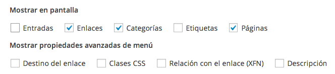 Menú de navegación de WordPress