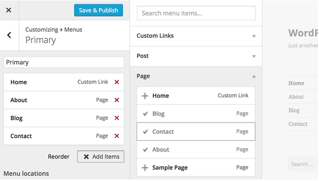 Personalizador de menú