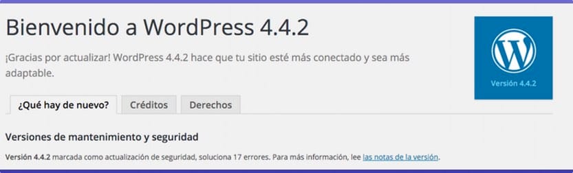 WordPress 4.2.2 Actualización mantenimiento y seguridad