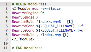 Reglas de sobre escritura en el htaccess de WordPress